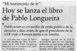 Hoy se lanza el libro de Pablo Longueira