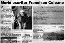 Murió escritor Francisco Coloane