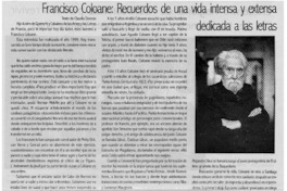 Francisco Coloane: Recuerdos de una vida intensa y extensa dedicada a las letras : [entrevistas]