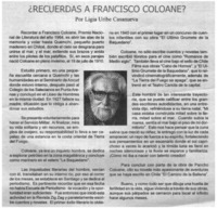 Recuerdas a Francisco Coloane?