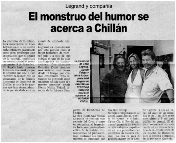 El monstruo del humor se acerca a Chillán