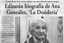 Editarán biografía de Ana González, "La Desideria".