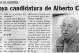 Uta apoya candidatura de Alberto Carrizo.