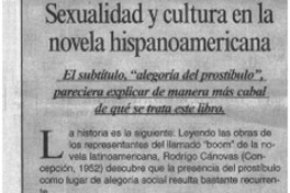 Sexualidad y cultura en la novela hispanoamericana