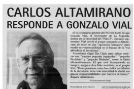 Carlos Altamirano responde a Gonzalo Vial