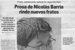 Prosa de Nicolás Barría rinde nuevos frutos.