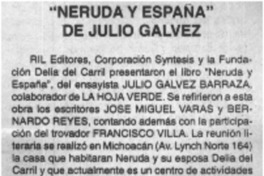 Neruda y España" de Julio Gálvez.