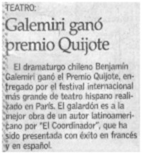 Galemiri ganó premio Quijote.