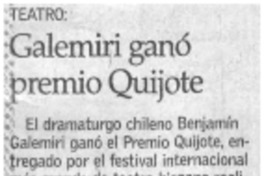 Galemiri ganó premio Quijote.