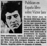 Publican en España libro de Víctor Jara.