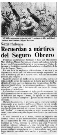 Recuerdan a mártires del Seguro Obraro.