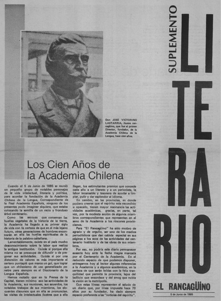 Los cien años de la Academia Chilena.
