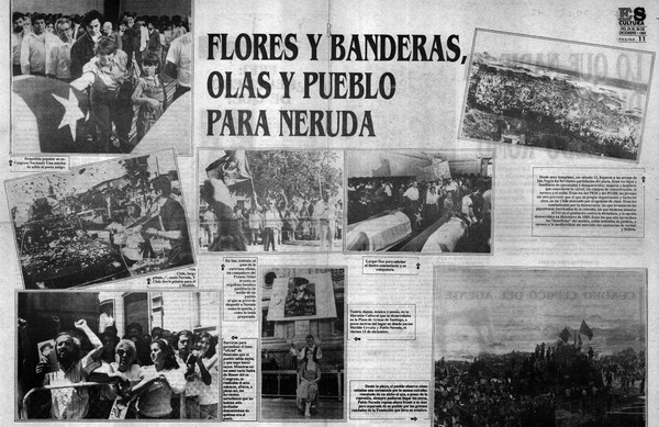 Flores y banderas, olas y pueblo Pablo Neruda.