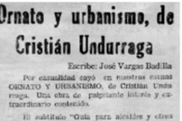 Ornato y urbanismo de Cristián Undurraga