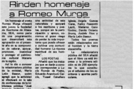 Rinden homenaje a Romeo Murga