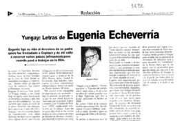 Yungay: Letras de Eugenia Echeverría