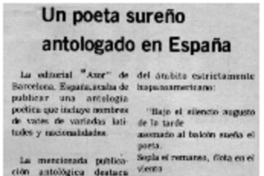 Un poeta sureño antologado en España