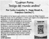 Guaman Poma. Testigo del mundo andino".