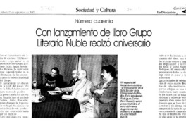 Con lanzamiento de libro Grupo Literario Ñuble realzó aniversario.