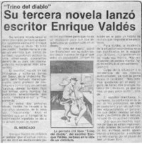 Su tercera novela lanzó escritor Enrique Valdés