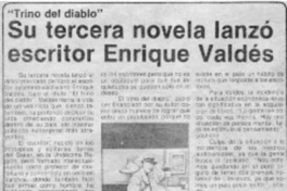 Su tercera novela lanzó escritor Enrique Valdés