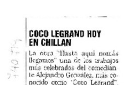 Coco Legrand hoy en Chillán.