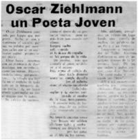 Oscar Ziehlmann un poeta joven