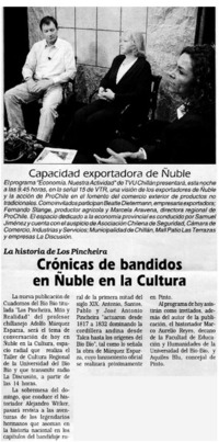 Crónica de bandidos en Ñuble en la cultura.