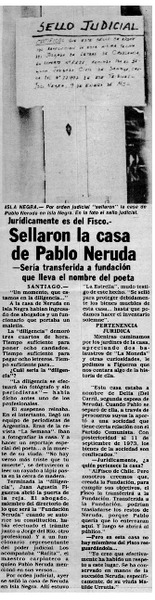 Sellaron la casa de Pablo Neruda