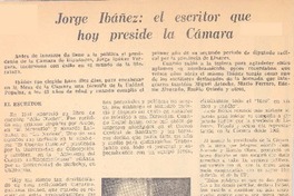 Jorge Ibáñez: el escritor que hoy preside la Cámara.
