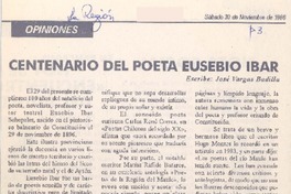Centenario del poeta Eusebio Ibar