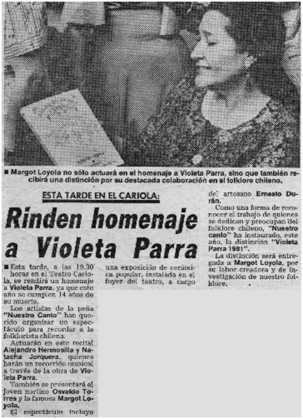 In memorian Violeta Parra.