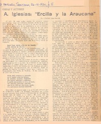 A. Iglesias: "Ercilla y la Araucana"