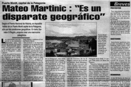 Mateo Martinic: "Es un disparate geográfico"