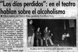 Los días perdidos": en el teatro hablan sobre el alcoholismo.