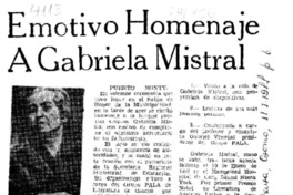 Emotivo homenaje a Gabriela Mistral