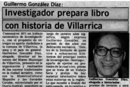 Investigador prepara libro con historia de Villarrica.