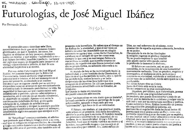 Futurologías, de José Miguel Ibáñez