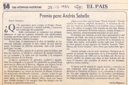 Premio para Andrés Sabella