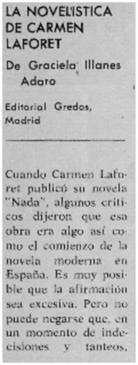 La novelística de Carmen Laforet