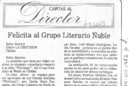 Felicita al Grupo Literario Ñuble
