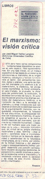 El marxismo, visión crítica por José Miguel Ibáñez Langlois