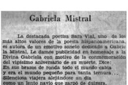 Gabriela Mistral.