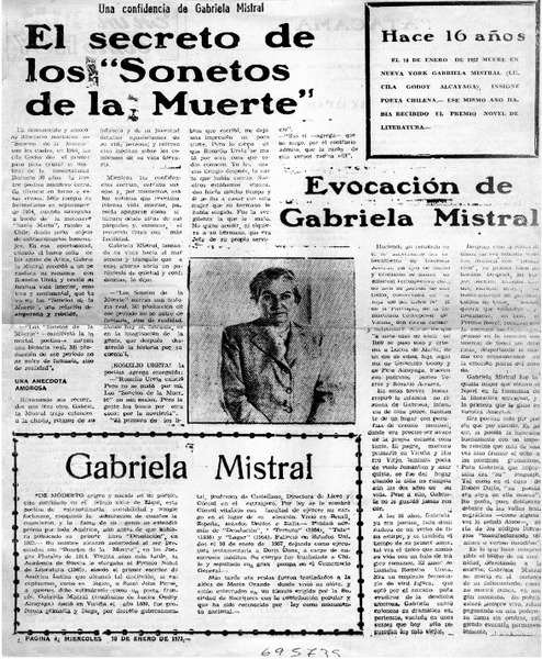 "Falta difusión de obra de Gabriela Mistral" : [entrevistas]