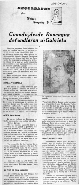 A circulación "Gabriela Mistral".