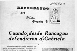 A circulación "Gabriela Mistral".