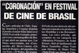 Coronación" en festival de cine de Brasil.