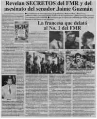 Revelan secretos del FMR y del asesinato del senador Jaime Guzmán.