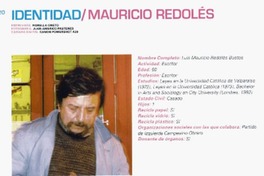 Identidad Mauricio Redolés : [entrevistas]