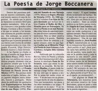 La poesía de Jorge Boccanera